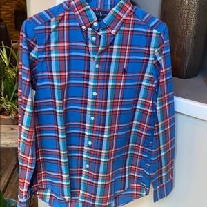 Youth Plaid Polo Button Down- Never Worn